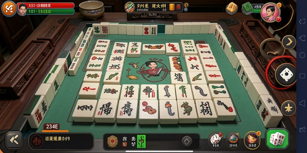 Tampilan gameplay Mahjong yang menantang dan seru dalam 234E.