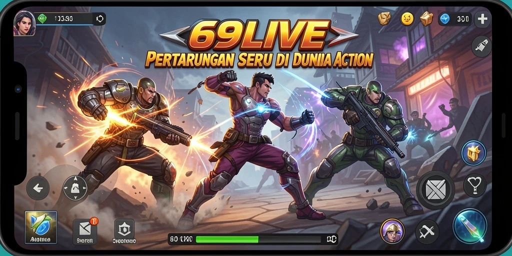 Tangkapan layar menampilkan aksi seru dalam gameplay 69LIVE.
