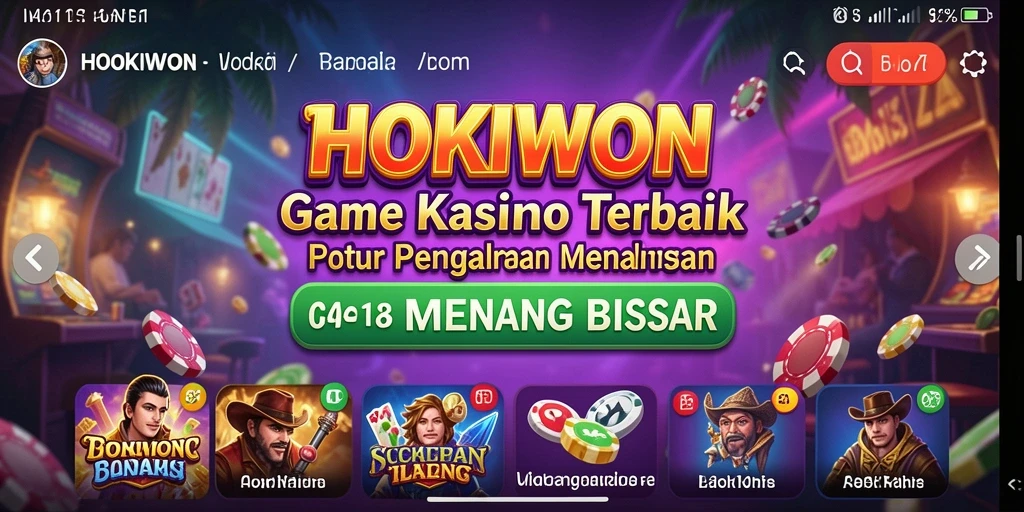 Tampilan gameplay HOKIWON yang menarik di aplikasi Kasino.