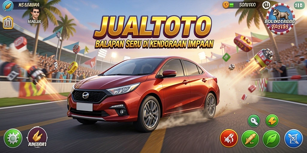Tampilan gameplay balap yang mendebarkan di JUALTOTO.