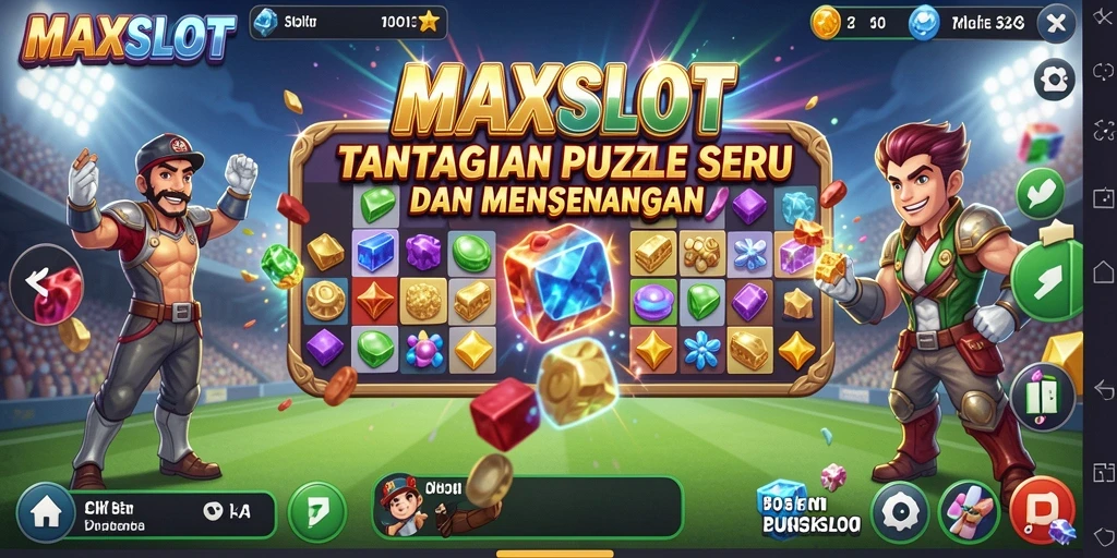 Tampilan gameplay menarik MAXSLOT dengan berbagai level puzzle.