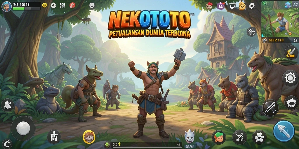 Gameplay <strong>NEKOTOTO</strong> yang menakjubkan dalam dunia terbuka.