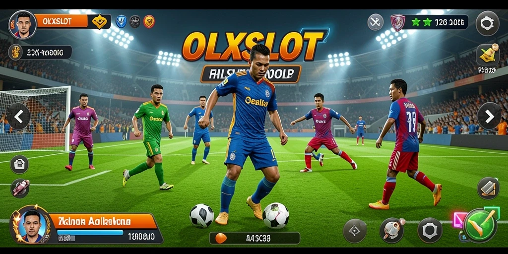 Screenshot OLXSLOT menampilkan aksi seru permainan sepak bola.