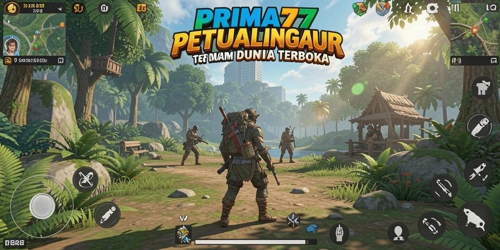 Tangkapan layar gameplay <strong>PRIMA77</strong> menampilkan petualangan di dunia terbuka yang luas.