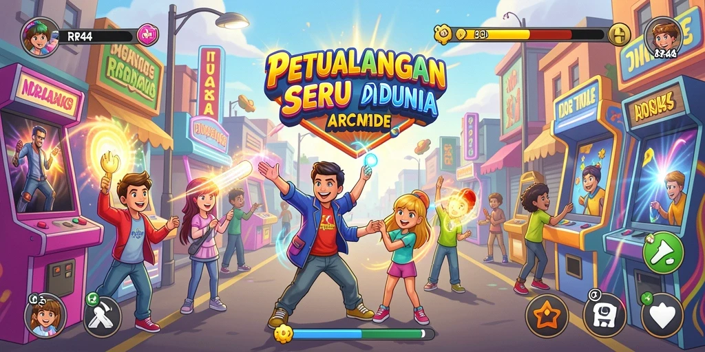 Screenshot utama RR44 menampilkan aksi gameplay arcade yang seru.