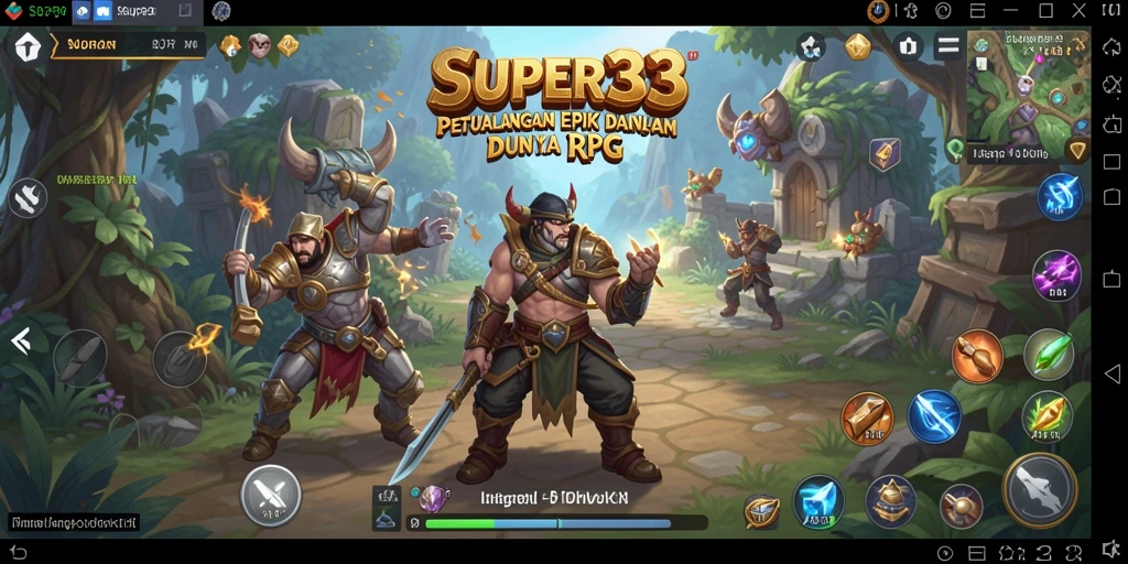 Tampilan gameplay SUPER33 yang menampilkan pertarungan seru dan karakter menarik.